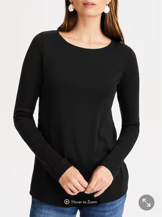 J. Jill Tops - J.JILL Pima Long-Sleeve Crew-Neck Tee CLASSIC BLACK LARGE
